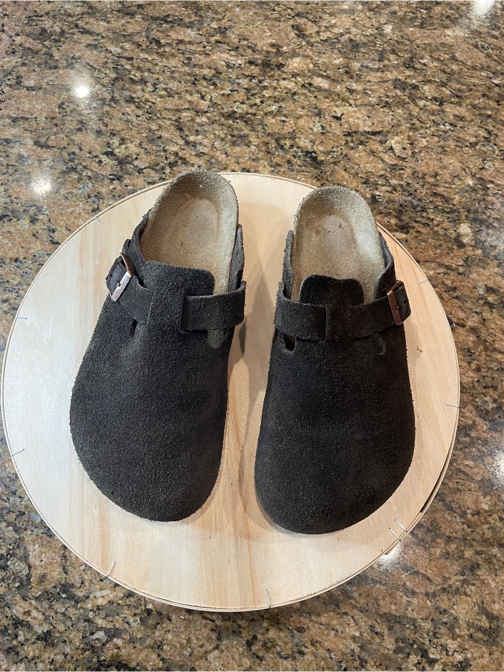 Birkenstock Boston clog Suede Slip-On Clog with Adjustable Buckle - Mokka